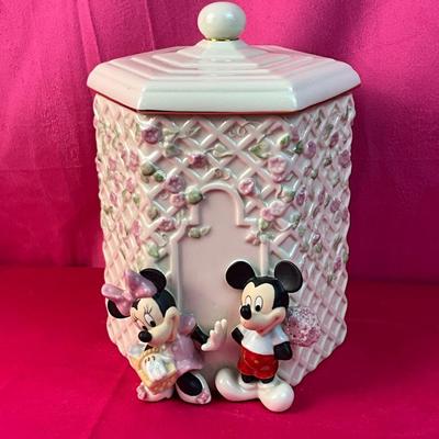 Lot A 528 Lenox Mickey & Minnie’s Garden Picnic Cookie Jar