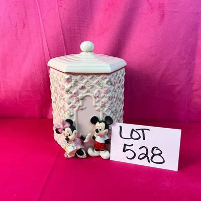 Lot A 528 Lenox Mickey & Minnie’s Garden Picnic Cookie Jar