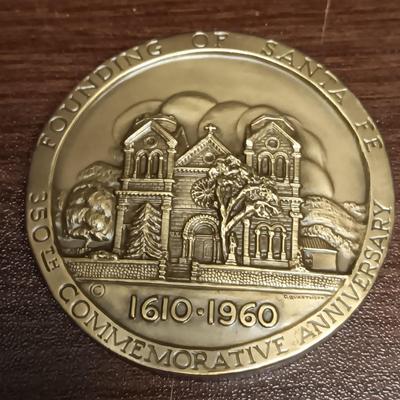 FOUNDING OF SANTA FE & GREAT SEAL OF WYOMING BRONZE MEDALS