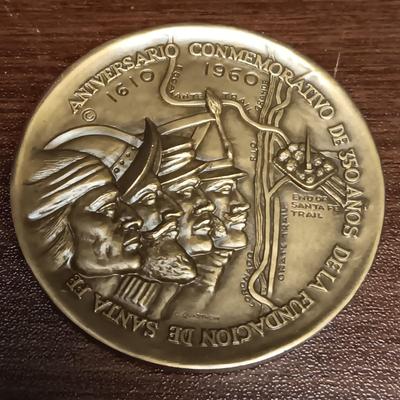 FOUNDING OF SANTA FE & GREAT SEAL OF WYOMING BRONZE MEDALS