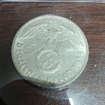 1936 THIRD REICH SILVER 5 REICHSMARK COIN