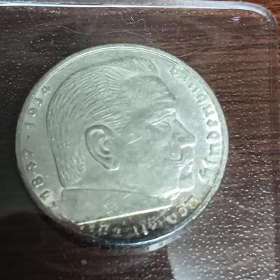 1936 THIRD REICH SILVER 5 REICHSMARK COIN