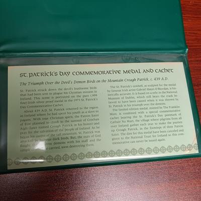 .999 IRISH SILVER ST PATRICK'S DAY MEDAL AND CACHET