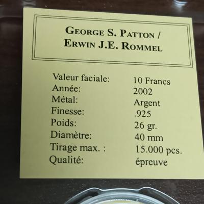.925 SILVER PATTON/ROMMEL 10 FRANCS COIN