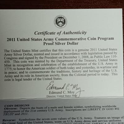 US ARMY PROOF SILVER COIN
