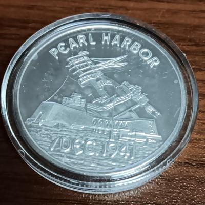 HEROES OF PEARL HARBOR $50 DOLLAR SILVER PROOF & .999 SILVER USS ARIZONA COIN