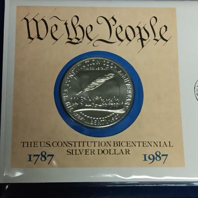 THE US CONSTITUTION BICENTENNIAL .900 SILVER DOLLAR