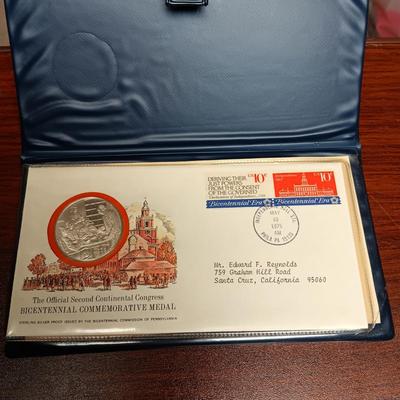 STERLING SILVER PROOF "THE OFFICIAL SECOND CONTINENTAL CONGRESS BICENTENNIAL MEDAL"