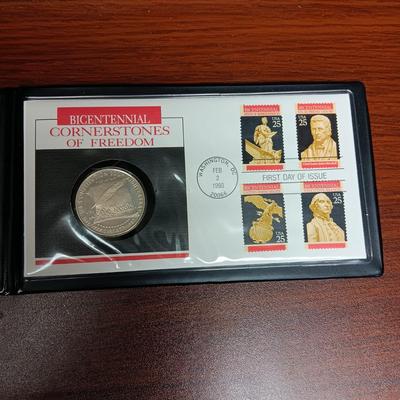 CORNERSTONES OF FREEDOM PROOF SILVER DOLLAR FIRST DAY COVER