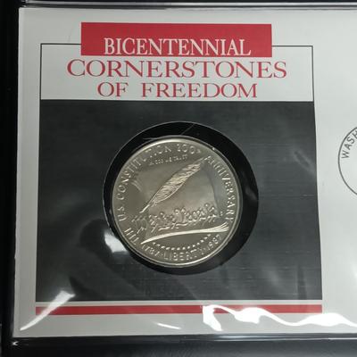 CORNERSTONES OF FREEDOM PROOF SILVER DOLLAR FIRST DAY COVER