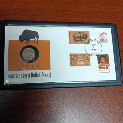 AMERICA'S FIRST BUFFALO NICKEL COMMEMORATIVE COVER & WESTERN FIRST DAY OF ISSUE