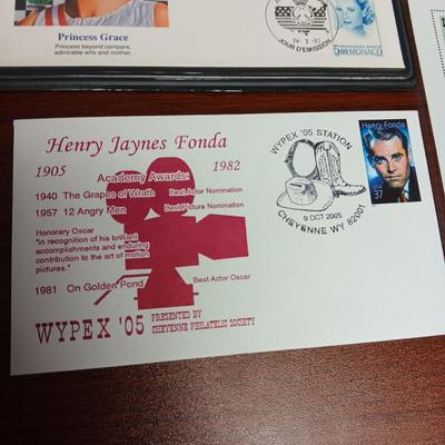 FAMOUS ACTORS POSTAGE STAMPS AND FIRST DAY OF ISSUE