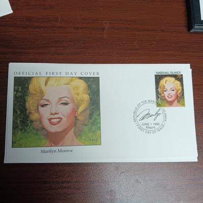 FAMOUS ACTORS POSTAGE STAMPS AND FIRST DAY OF ISSUE