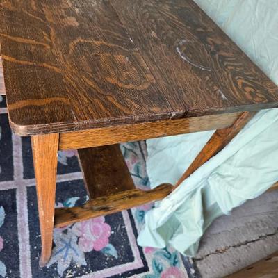 Antique early era Oak Desk / Hallway Table with center drawer