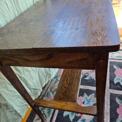 Antique early era Oak Desk / Hallway Table with center drawer