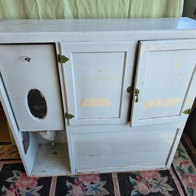 Antique Hoosier Cabinet top with Flour Mill & Bin