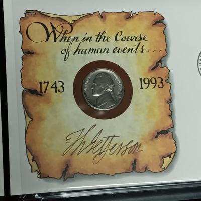 MOUNT RUSHMORE, ABRAHAM LINCOLN, JEFFERSON NICKEL AND MORE FIRST DAY ISSUE WITH COINS AND MEDALS