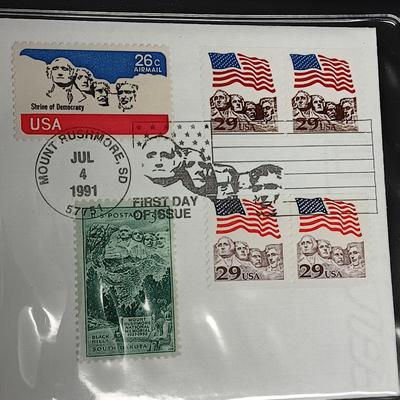 MOUNT RUSHMORE, ABRAHAM LINCOLN, JEFFERSON NICKEL AND MORE FIRST DAY ISSUE WITH COINS AND MEDALS