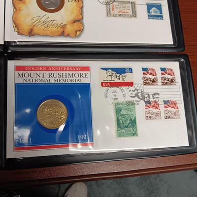 MOUNT RUSHMORE, ABRAHAM LINCOLN, JEFFERSON NICKEL AND MORE FIRST DAY ISSUE WITH COINS AND MEDALS