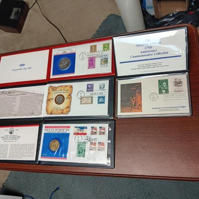 MOUNT RUSHMORE, ABRAHAM LINCOLN, JEFFERSON NICKEL AND MORE FIRST DAY ISSUE WITH COINS AND MEDALS