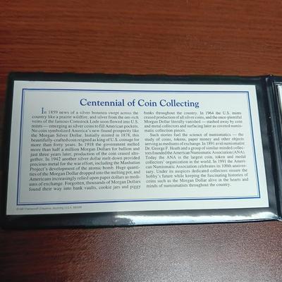 CENTENNIAL OF COIN COLLECTING FIRST DAY COVER AND 1891 MORGAN SILVER DOLLAR