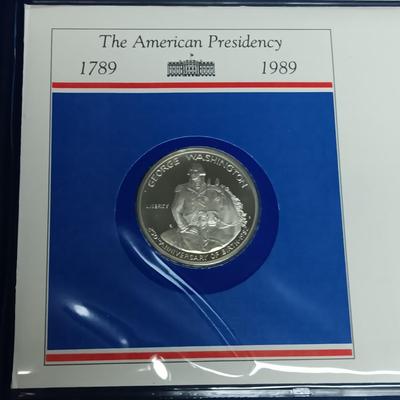 GEORGE WASHINGTON .900 SILVER PROOF COIN AND MEDAL