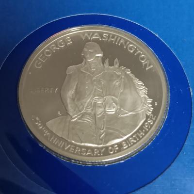 GEORGE WASHINGTON .900 SILVER PROOF COIN AND MEDAL