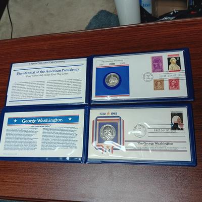 GEORGE WASHINGTON .900 SILVER PROOF COIN AND MEDAL