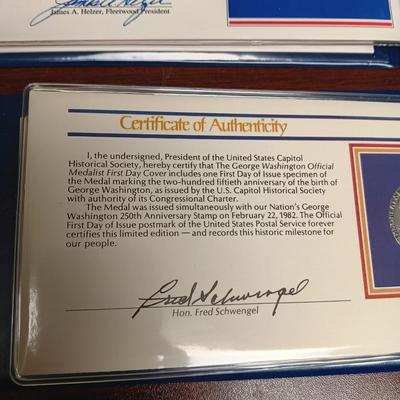 GEORGE WASHINGTON .900 SILVER PROOF COIN AND MEDAL