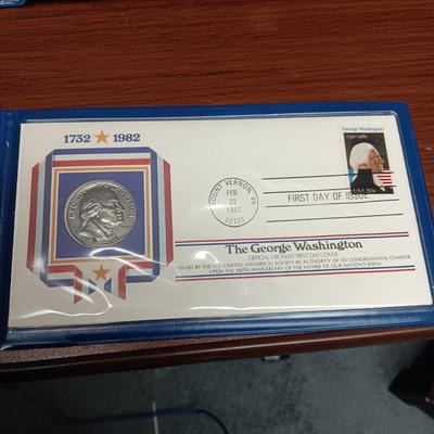 GEORGE WASHINGTON .900 SILVER PROOF COIN AND MEDAL