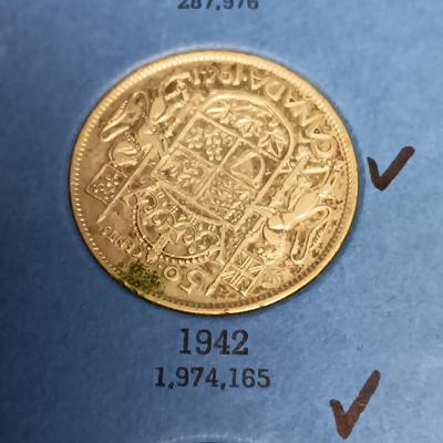 PARTIAL BOOK OF CANADIAN SILVER HALF DOLLARS
