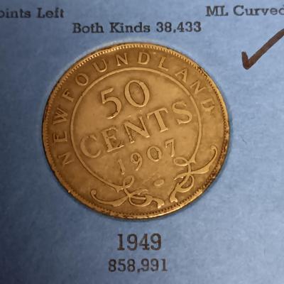 PARTIAL BOOK OF CANADIAN SILVER HALF DOLLARS