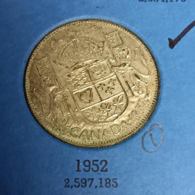 PARTIAL BOOK OF CANADIAN SILVER HALF DOLLARS
