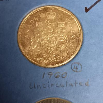 PARTIAL BOOK OF CANADIAN SILVER HALF DOLLARS