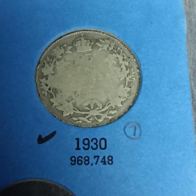 PARTIAL BOOK OF CANADIAN SILVER QUARTERS