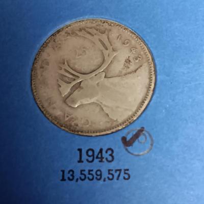 PARTIAL BOOK OF CANADIAN SILVER QUARTERS
