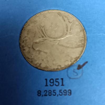 PARTIAL BOOK OF CANADIAN SILVER QUARTERS