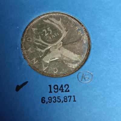 PARTIAL BOOK OF CANADIAN SILVER QUARTERS