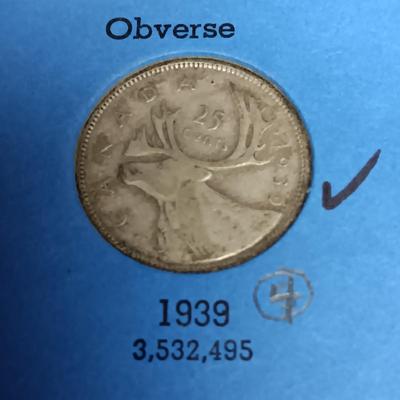 PARTIAL BOOK OF CANADIAN SILVER QUARTERS