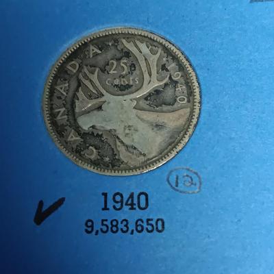 PARTIAL BOOK OF CANADIAN SILVER QUARTERS
