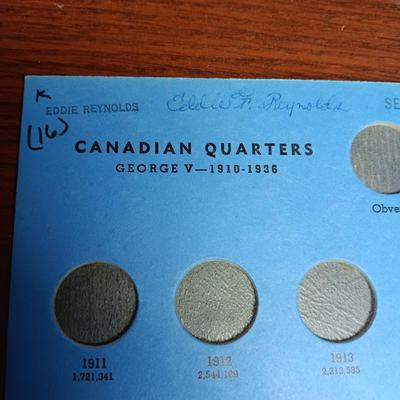 PARTIAL BOOK OF CANADIAN SILVER QUARTERS