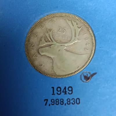 PARTIAL BOOK OF CANADIAN SILVER QUARTERS