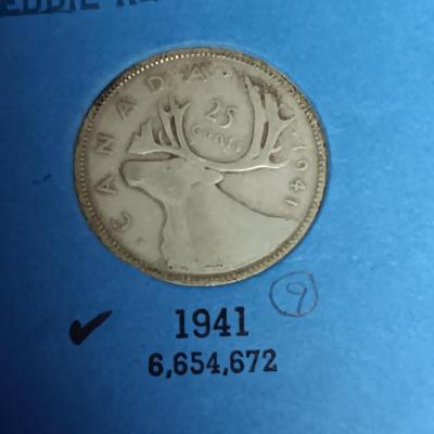PARTIAL BOOK OF CANADIAN SILVER QUARTERS