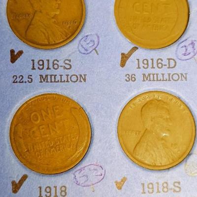 PARTIAL BOOK OF 1909-1940 WHEAT PENNIES