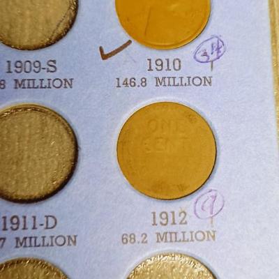 PARTIAL BOOK OF 1909-1940 WHEAT PENNIES