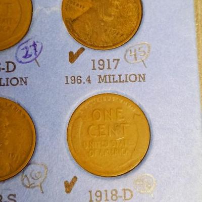PARTIAL BOOK OF 1909-1940 WHEAT PENNIES