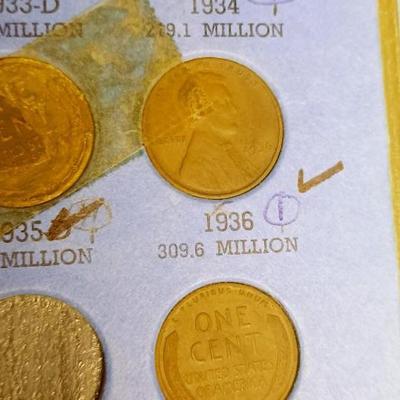 PARTIAL BOOK OF 1909-1940 WHEAT PENNIES