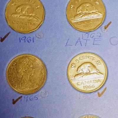 PARTIAL BOOKS OF SILVER DIMES AND US/CANADA NICKELS