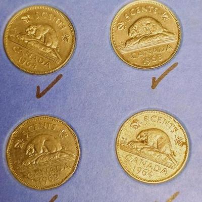 PARTIAL BOOKS OF SILVER DIMES AND US/CANADA NICKELS