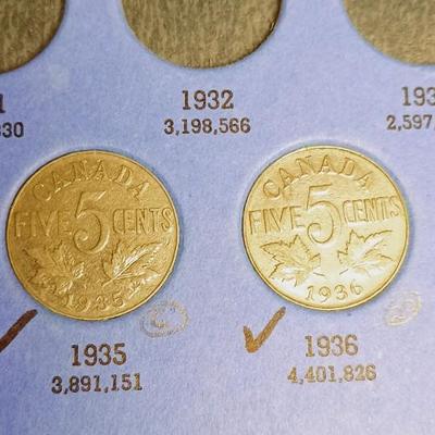 PARTIAL BOOK OF CANADIAN NICKELS